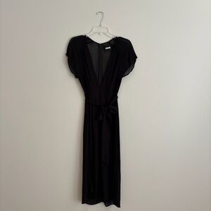 Reformation Black Midi Wrap Dress